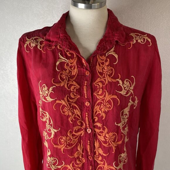 Johnny Was sz S Pink Embroidered Tunic - Picture 2 of 10